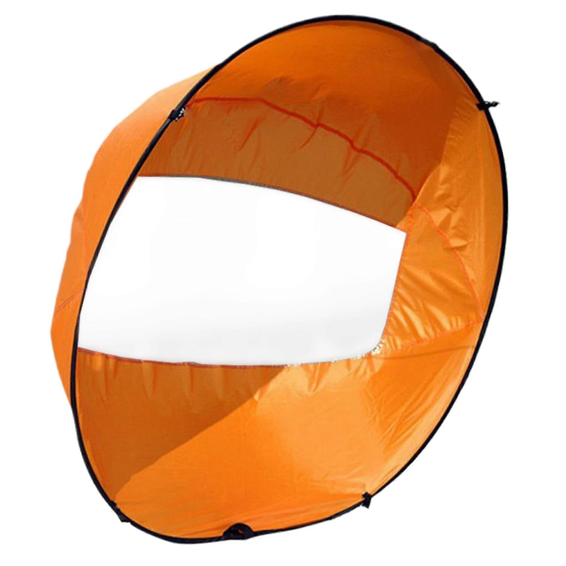 Kayak Sail, 42 Inch Foldable Paddle Board Sail with Clear Window, Sun Shade Canoe Sails for Kayak Boat Sailboat Canoe Orange