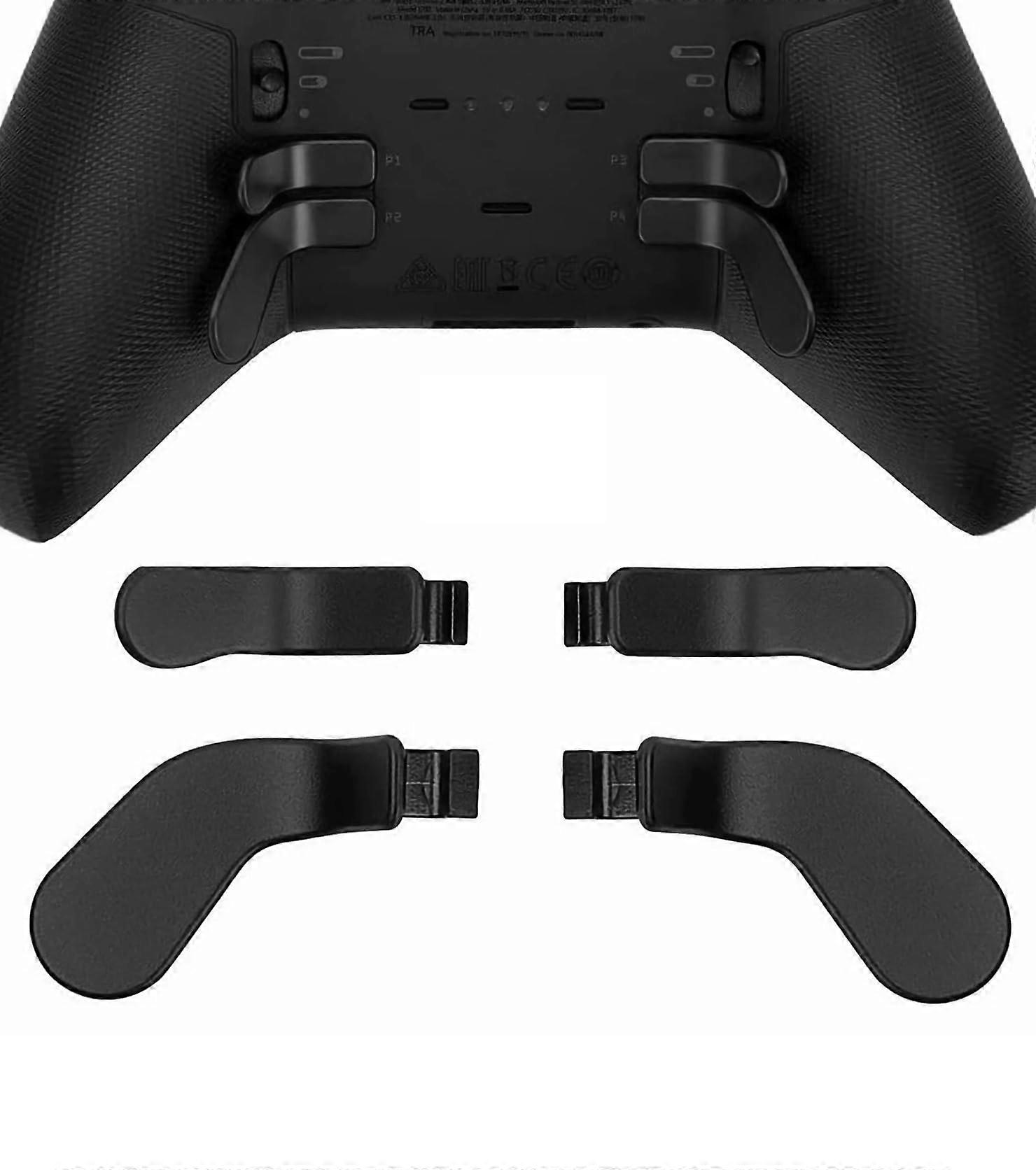 Replacement Back Paddles 4 Pack Metal Stainless Steel Trigger Locks for Xbox One Elite Controller Series 2 Back Buttons Accessories Black