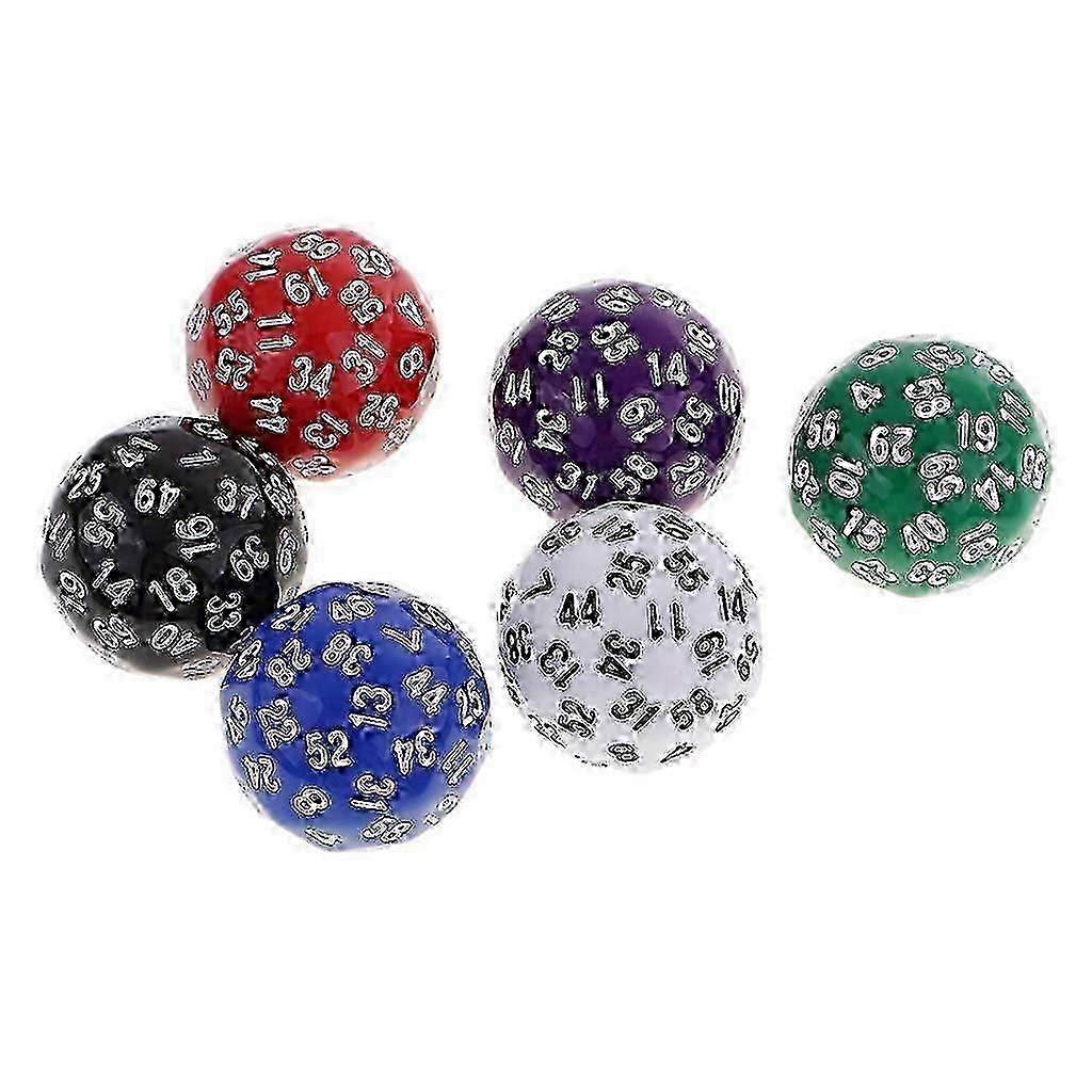 6x 60 Sided Dice D60 Polyhedral Dices for RPG Board Game