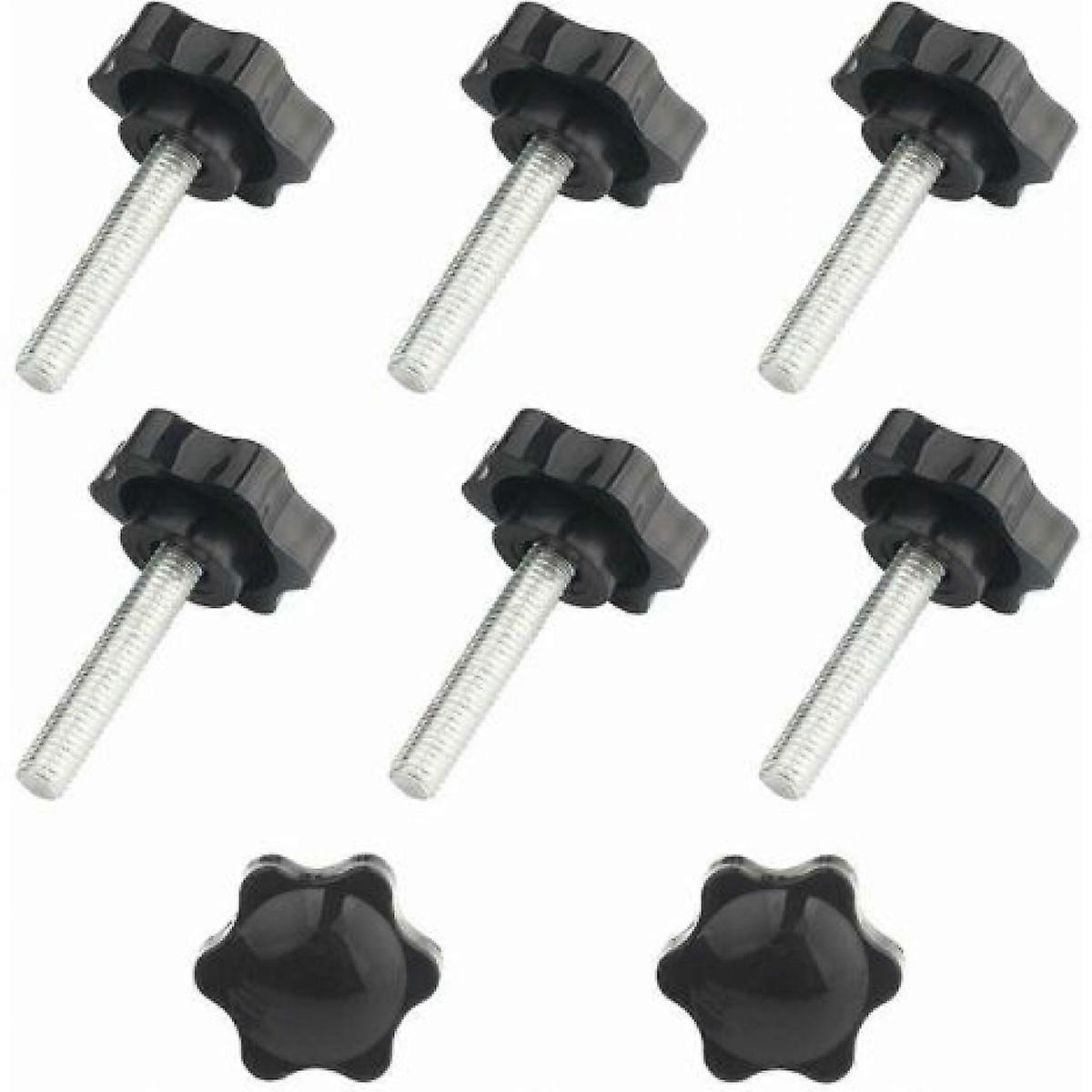 8 x M8x40 Star Knobs, Female Thread Knurled Knob