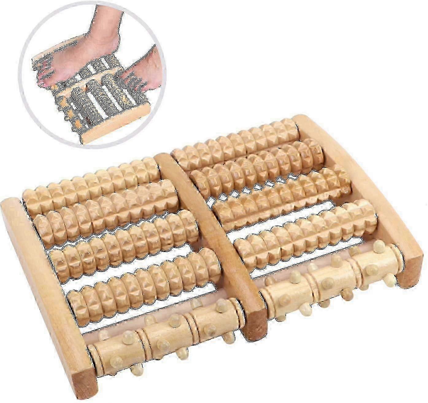 Rullo massaggiante per piedi in legno per il sollievo dalla fascite plantare, il rilassamento muscolare e il recupero dal dolore ai piedi