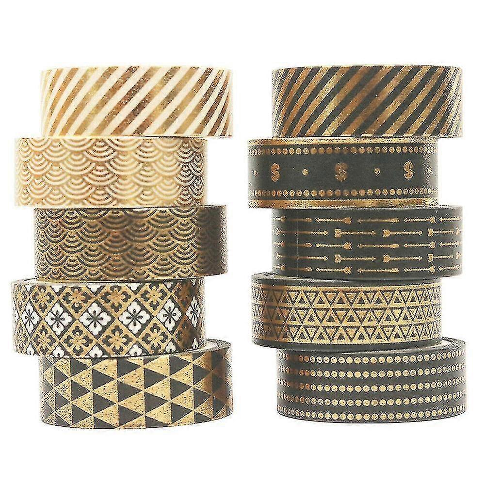 10 Foil Washi Tape Set Paper Scrapbooking Adhesive Masking Diy