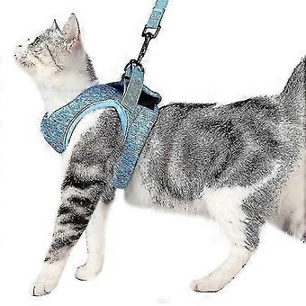Harnais de chaton à l’épreuve des évasions avec ensemble de laisse pour la marche, harnais pour petit chien avec laisse - Harnais de gilet à bandes réglables