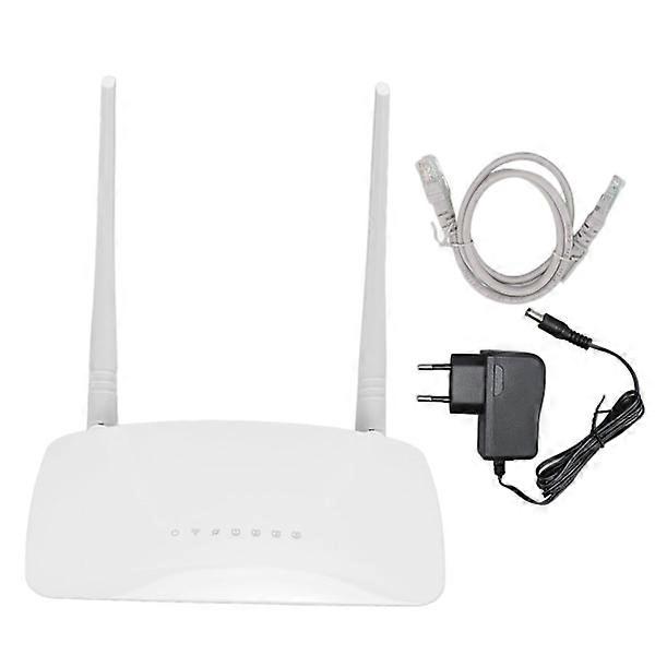 AC 300Mbps Wireless Router with 2 5dBi Antenna Support Access Control Security Encryption Wireless Internet Router 100‑240V EU Plug