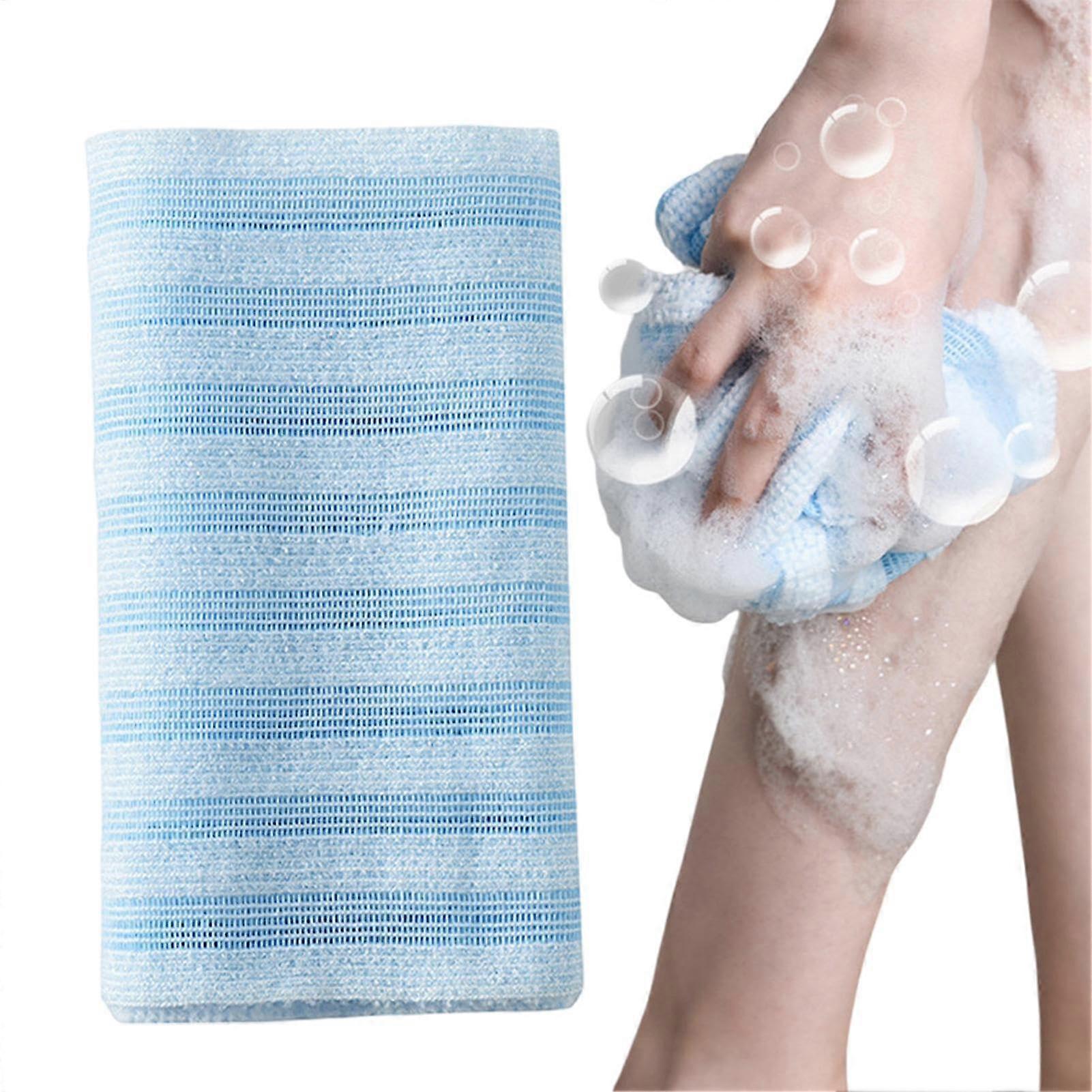 Fabric for Bath Backing | Blue Striped Shower Towel for Home, Dorm, and Travel | Soft Absorbent Material