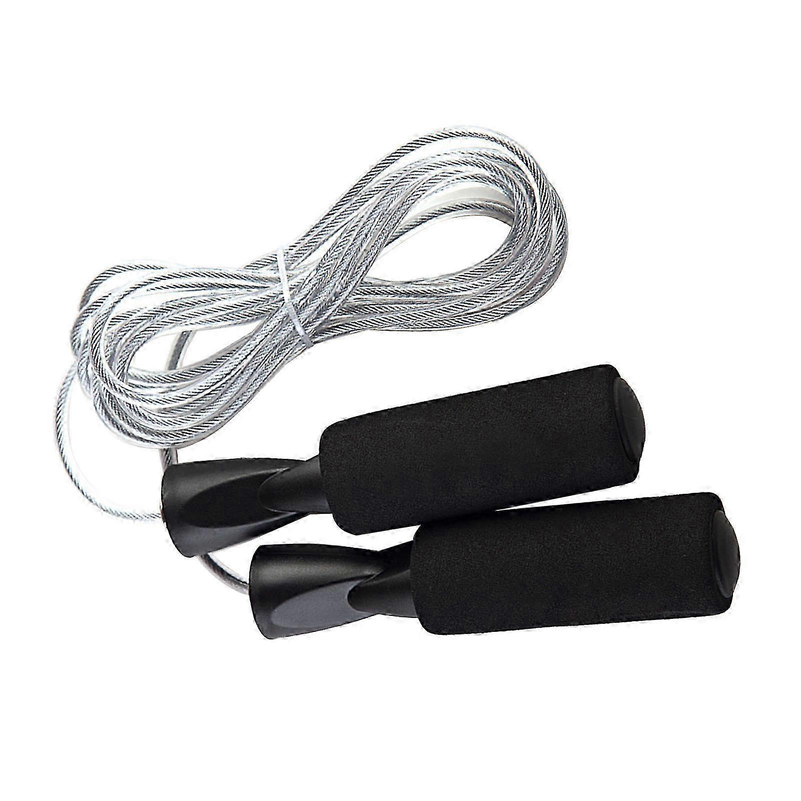 Skipping Rope Length Adjust Foam Handle Prevent Slip Steel Wire Exercise Speed Rope for Outdoor White 2025