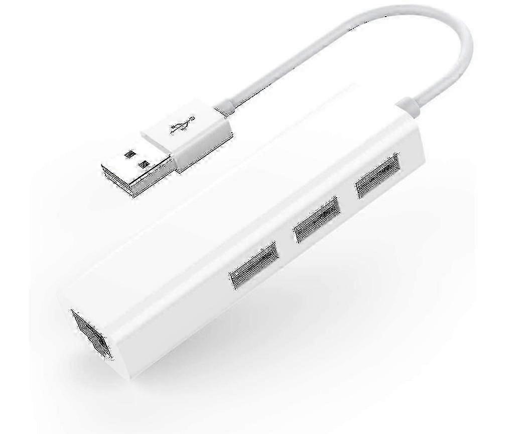 Hub With 3 Usb 2.0 Ports + Rj45 Lan Ethernet Adapter. Usb 2.0 Multiport Adapter For Macbook Air Pro / Surface Book / Xps Compatible With Microsoft, Wi