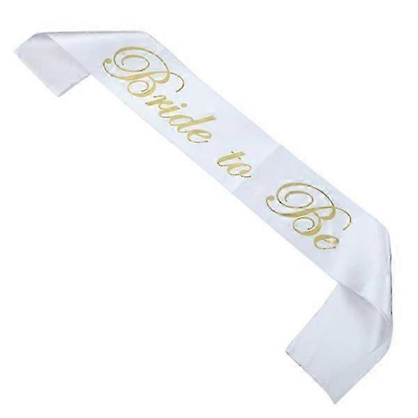 Bride To Be Ribbon Banner White Gold white