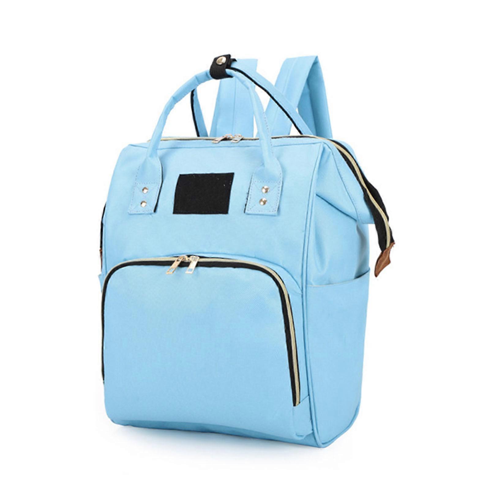 Multifunction Large Capacity Light Blue Diaper Backpack Free Size