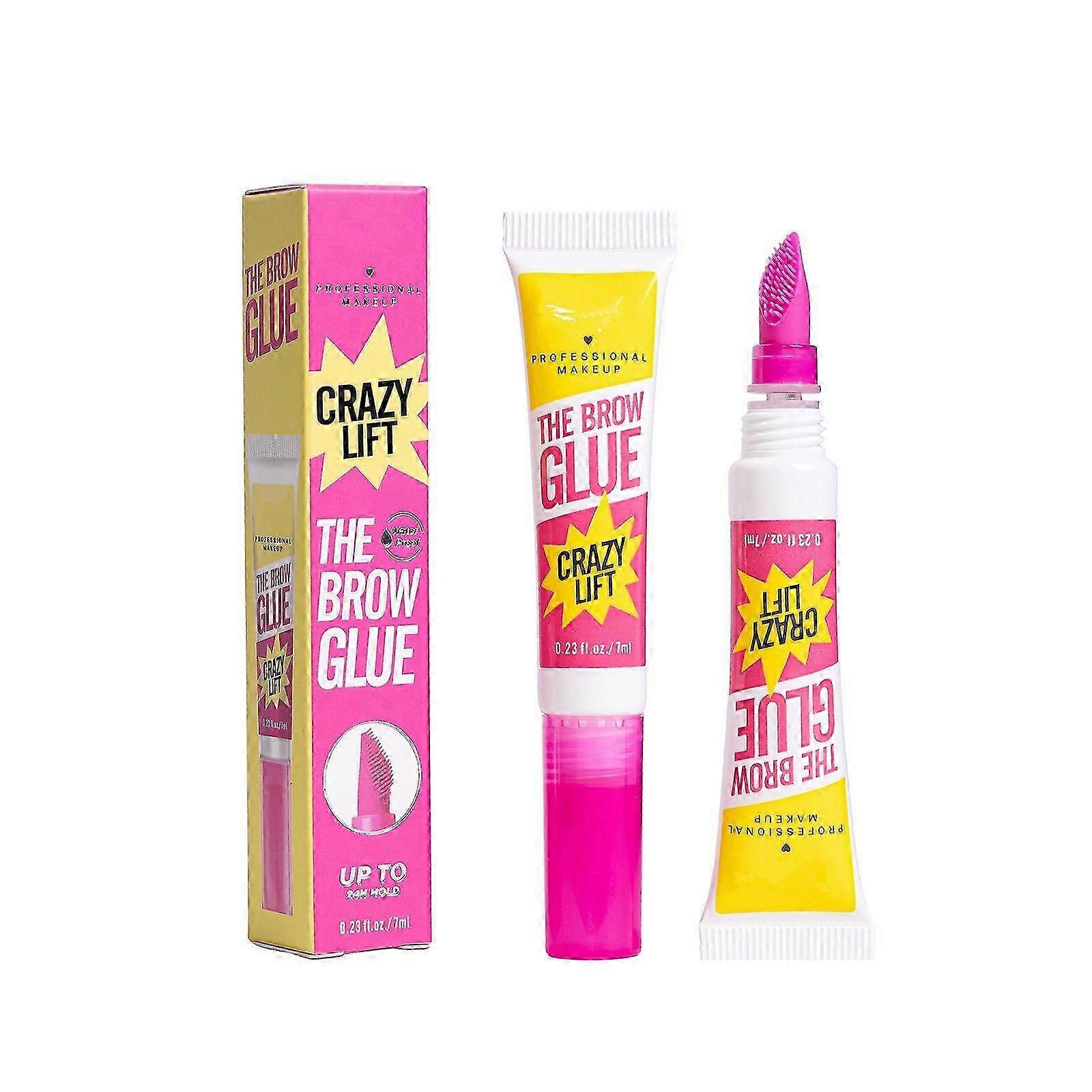 The Brow Glue Crazy Lift - 16HR Strong Hold Brow Lamination Gel with Built-In Styling Comb - Clear Eyebrow Gel, Waterproof & Sweatproof