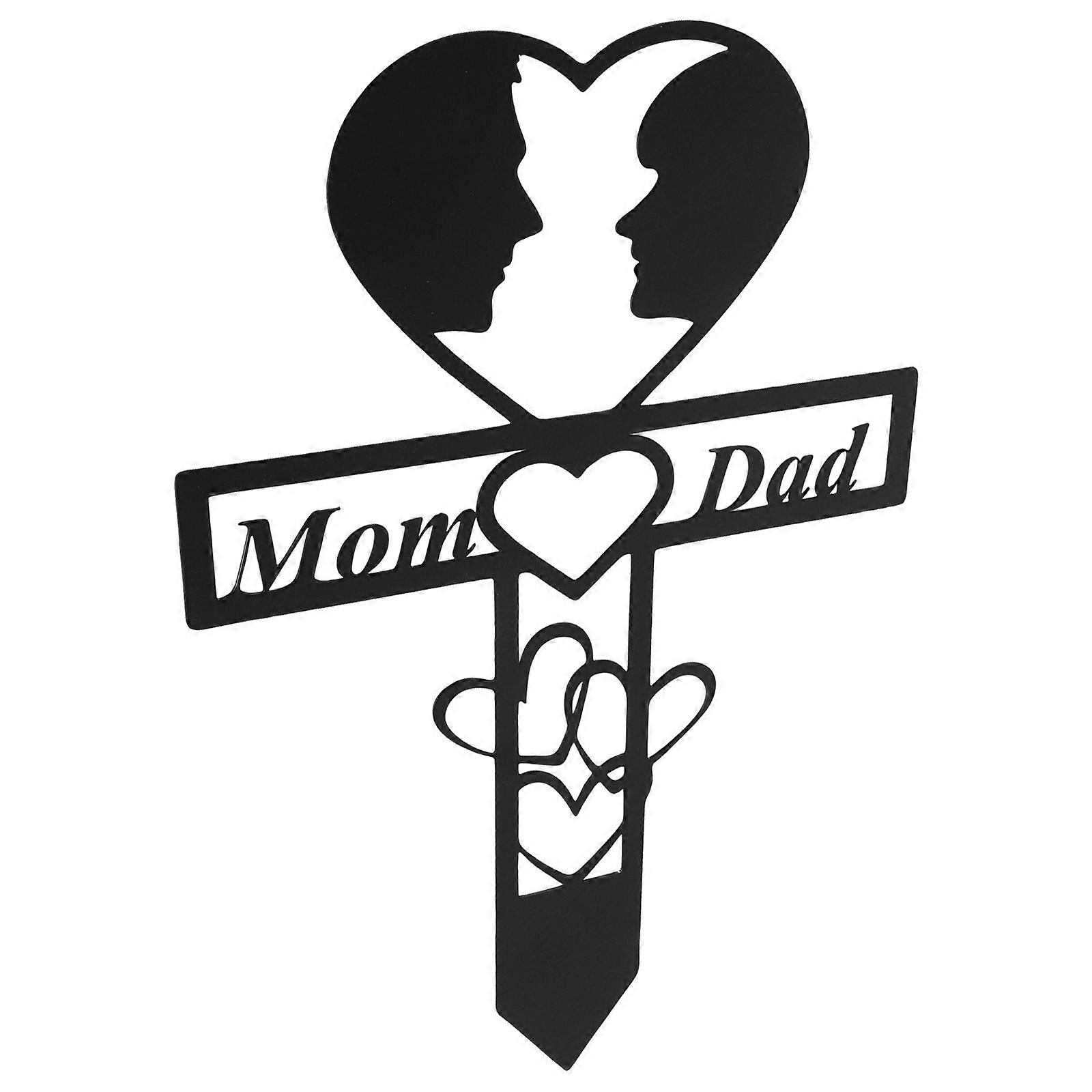 Heart Shaped Grave Decorations For Funeral And Memorial Service In Durable Iron Material 1Pack