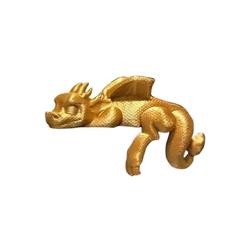Dragon Bookends Sleeping Dragon Bookshelf Decor 3D Print Vintage Sleeping Dragon Bookshelf Figurine for Bookshelf Gold