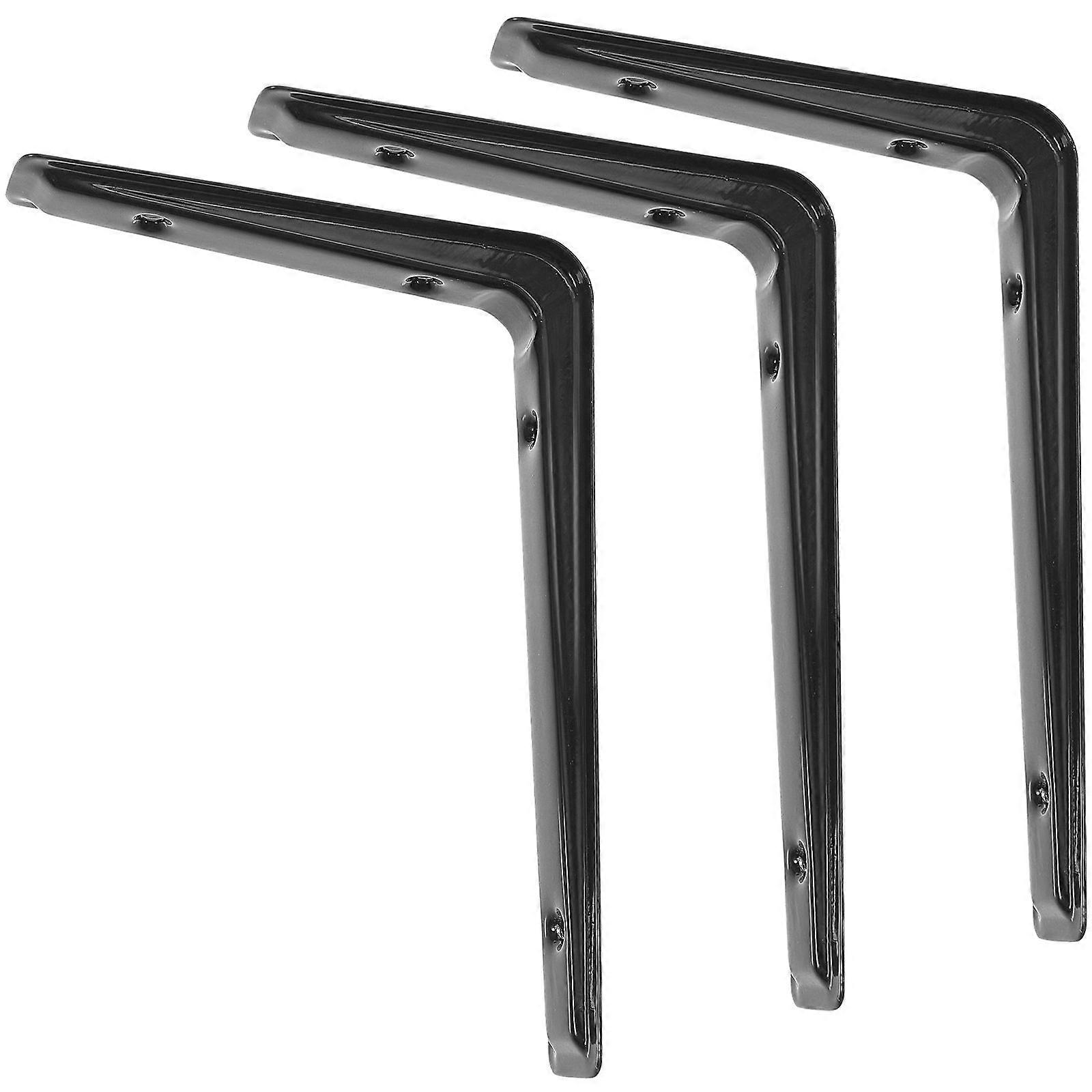 Black Iron Shelf Bracket for Skateboard Use High Grade Thickened Electroplated Coating 3pcs