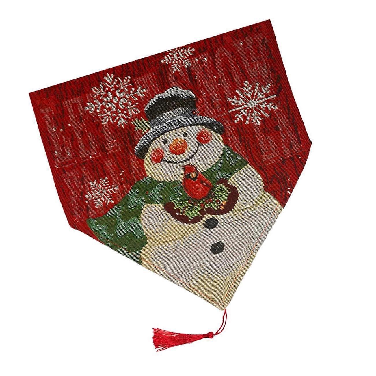 Christmas Snowman Table Runner 1Pc Table Cover Christmas Tablecloth Festive Decor for Dining Table