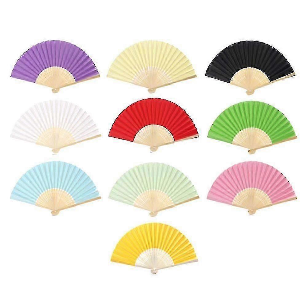 10 Pcs Handheld Fans Foldable Paper Fan Kids Paper Fan Handheld Folding Fans Painting Paper Fan Paper Folding Fan Folding Fans!zz21