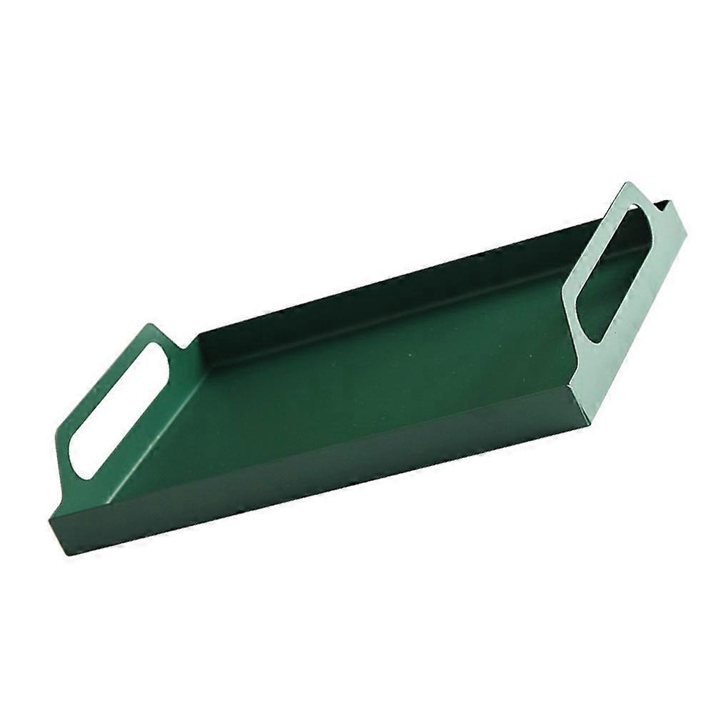 Green Stainless Steel Service Plate for Kitchen Use 1Pcs Rectangular Tray