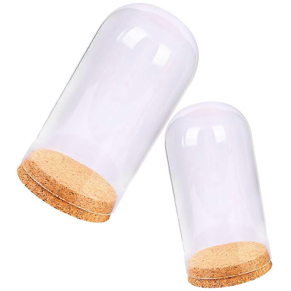 Glass Dome Preserved Flower Cover for Storage Use 4Pcs Transparent Set