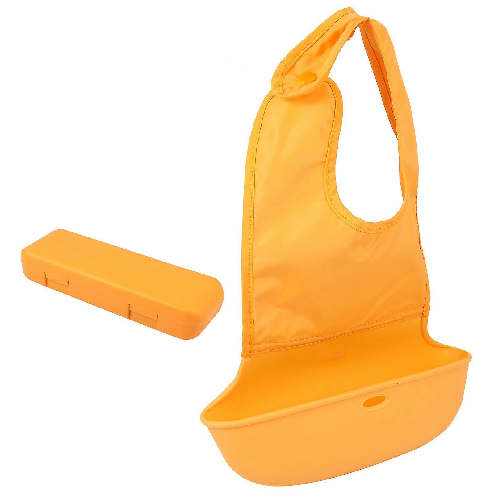 Newborn Feeding Bibs Adjustable Feeding Apron for Infants Yellow Cotton Blend Prevent Clothes from Soiling 1Pack