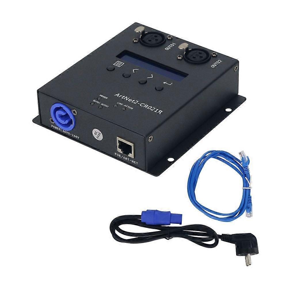 ArtNet2-CR021R 2CH Artnet auf Dmx512 Konvertierung Artnet Dmx512 Netzwerkkonverter für Touch MA2 EU STECKER