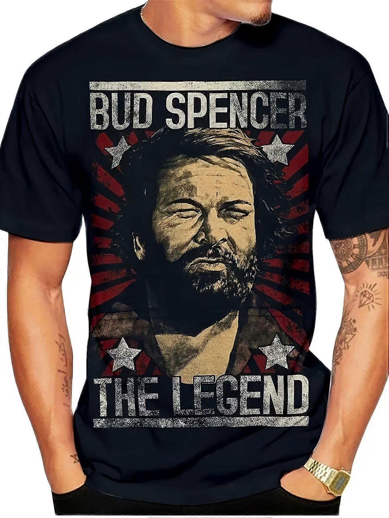 בגדי ריקוד גברים באד ספנסר וטרנס היל האגדה וינטג' סרט טי שירט - רטרו מערבון גרפי טי עם אדום וכוכבים, מידות גדולות משוחרר Fi-SSFHK28