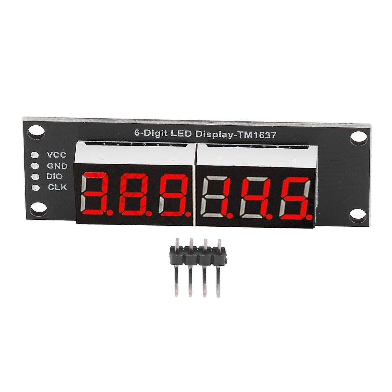 6-Digit LED Digital Optoelectronic Module, TM1637 Driver, Red, 0.36 in