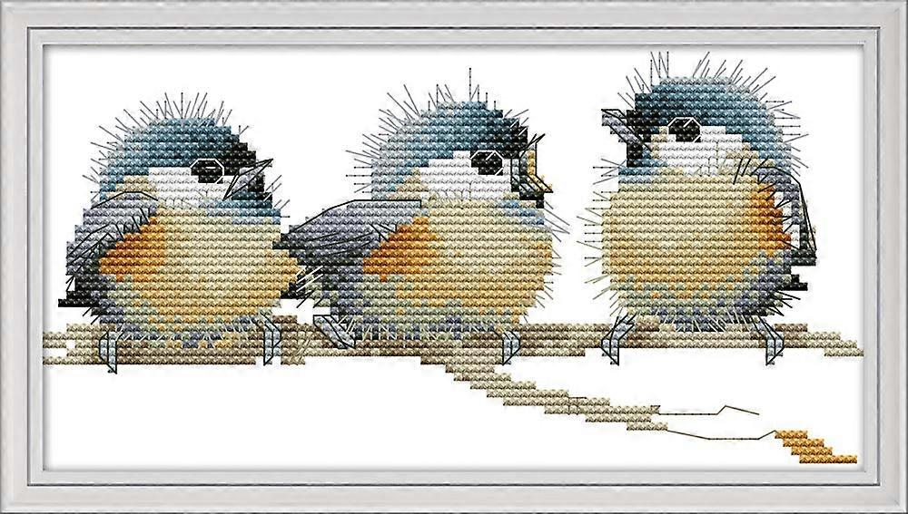 Cross Stitch Kits Three Birds Pattern Counted Cross Stitch Embroidery Kit For Adults, Beginners And Kids Easy Patterns