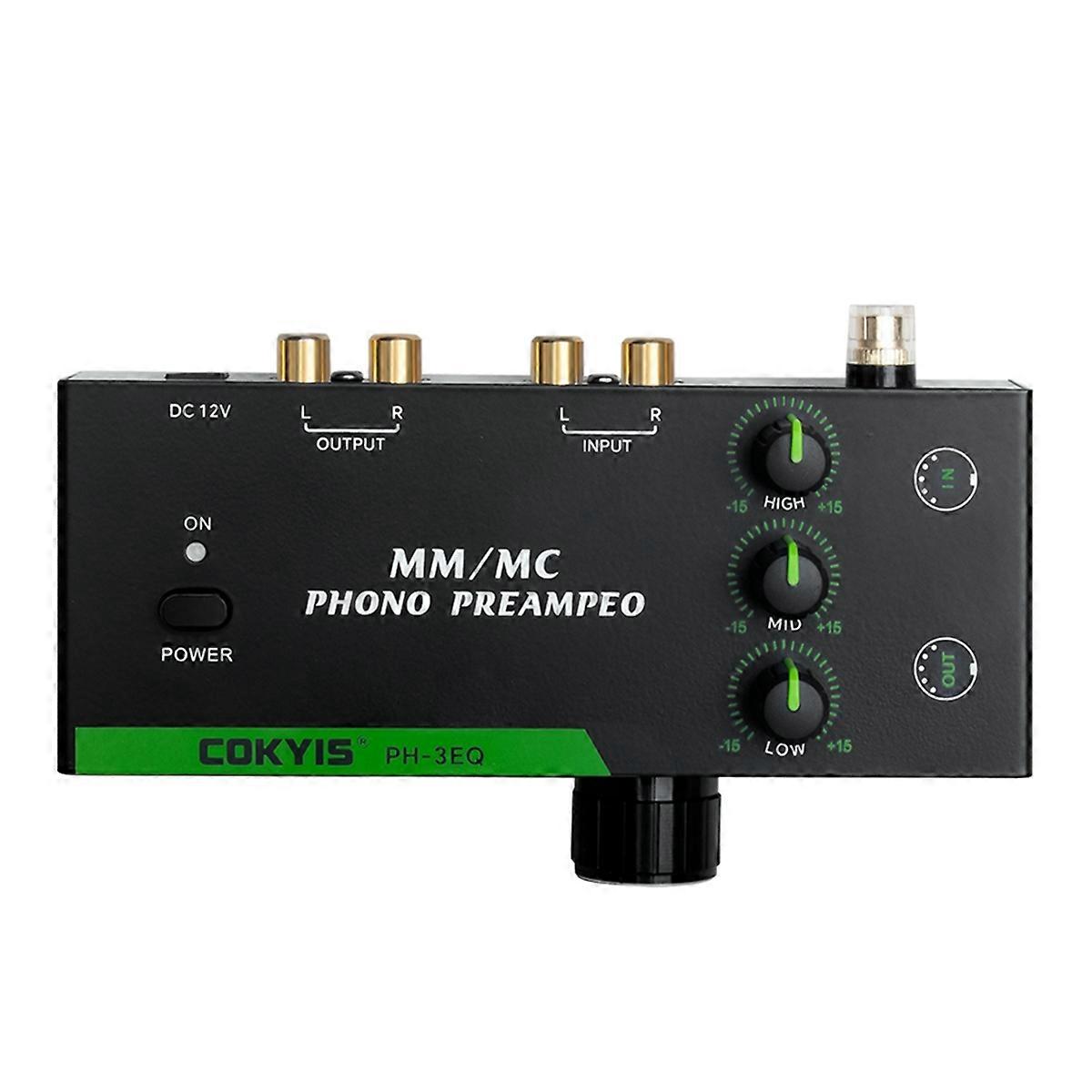 Multifunctional Record Player Amplifier Support mm/ Cartridges,3Frequency Adjustment,5Pin XLR Stereo AudioAmplifier(EU)