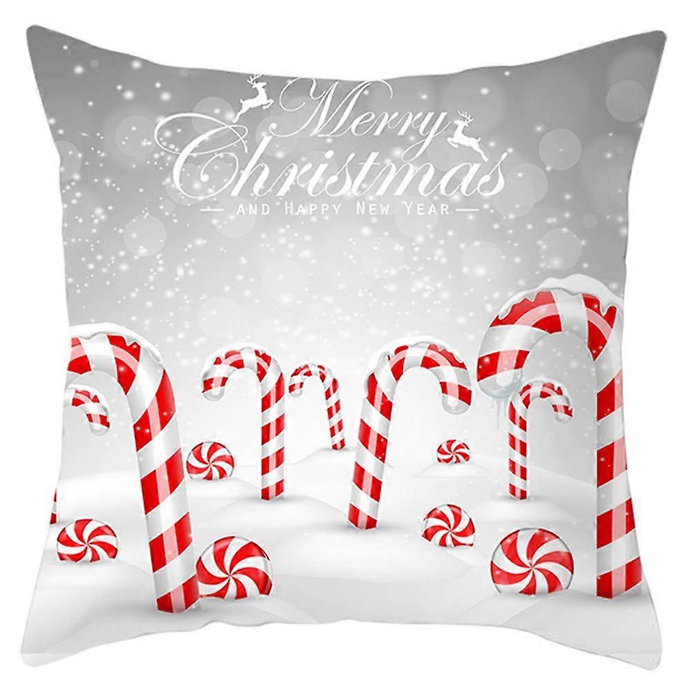 Christmas Pillow Cases 19 Inch, Unique Printed Christmas Cushion Cover, Happy Christmas Decorative Pillow Case Set