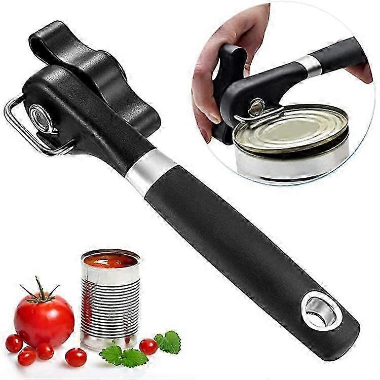 Safety Manual Can Opener, Ergonomic Non-Slip Design with Smooth Side Cut, No Sharp Cuts, Can Opener That Does Not Touch Food