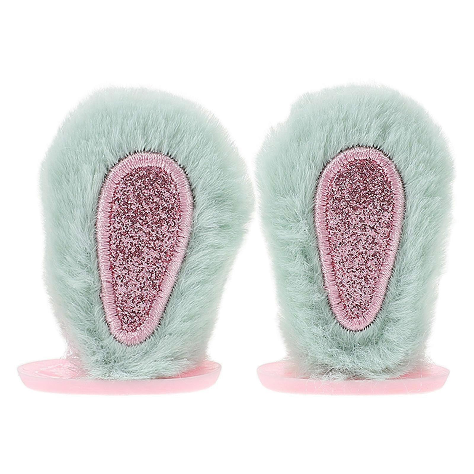 Bunny Ears For Car 1 Pair Cute Rabbit Ear Rearview Mirror Decoration For Vehicle Plush Material Multi Color Accessories