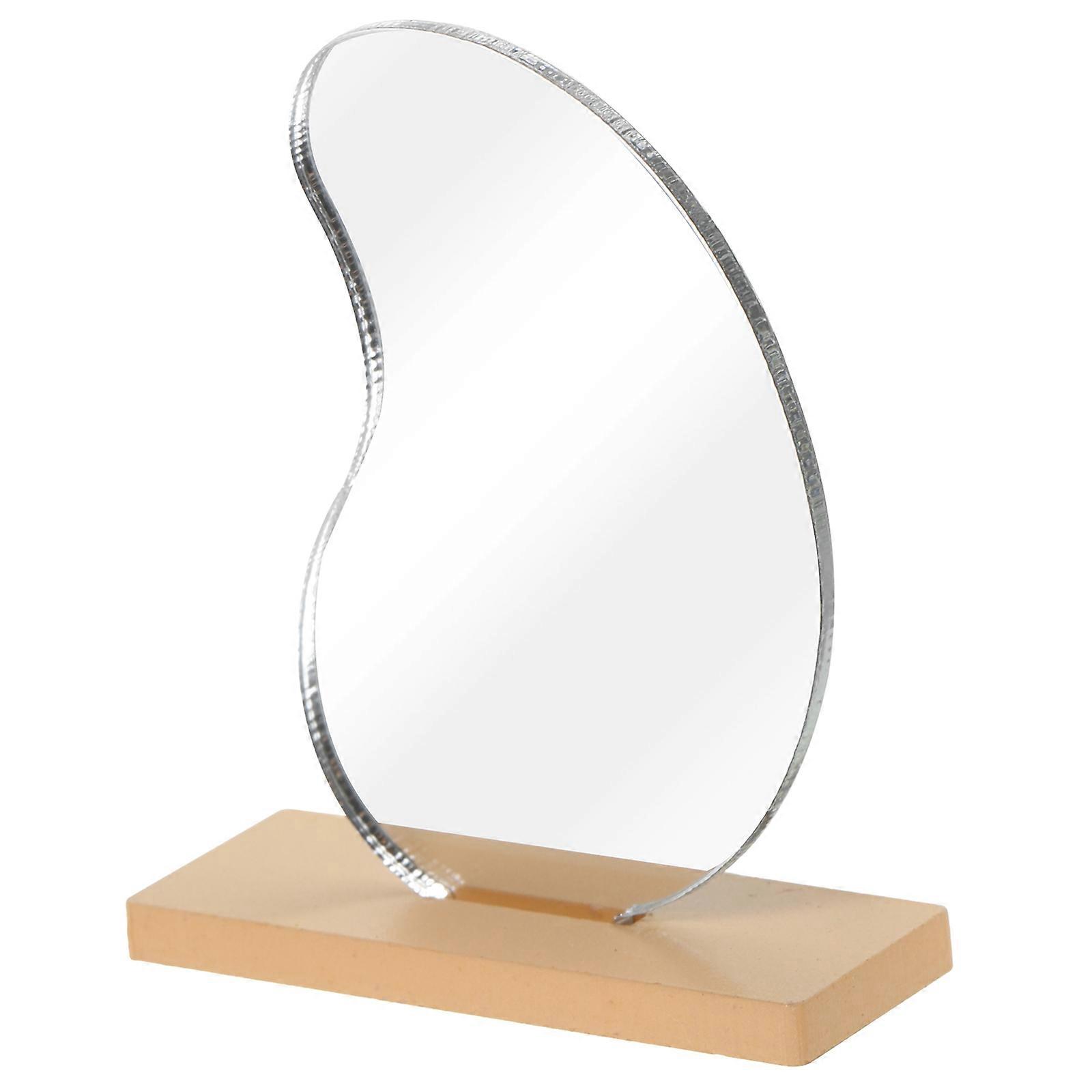 Miniature Mirror for Decoration 2Pcs Plastic Transparent Dollhouse Accessory