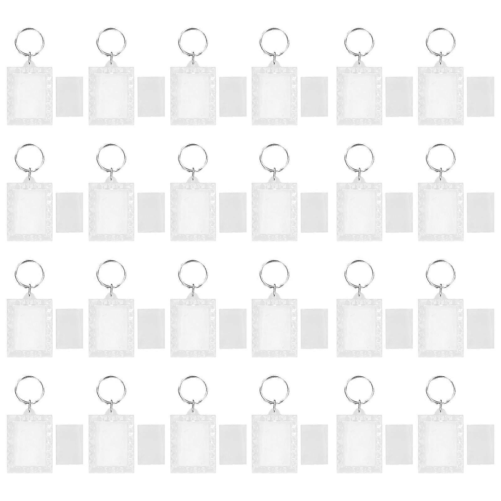 Practical Acrylic Photo Frame Keychains for Gifts 48Pcs Assorted