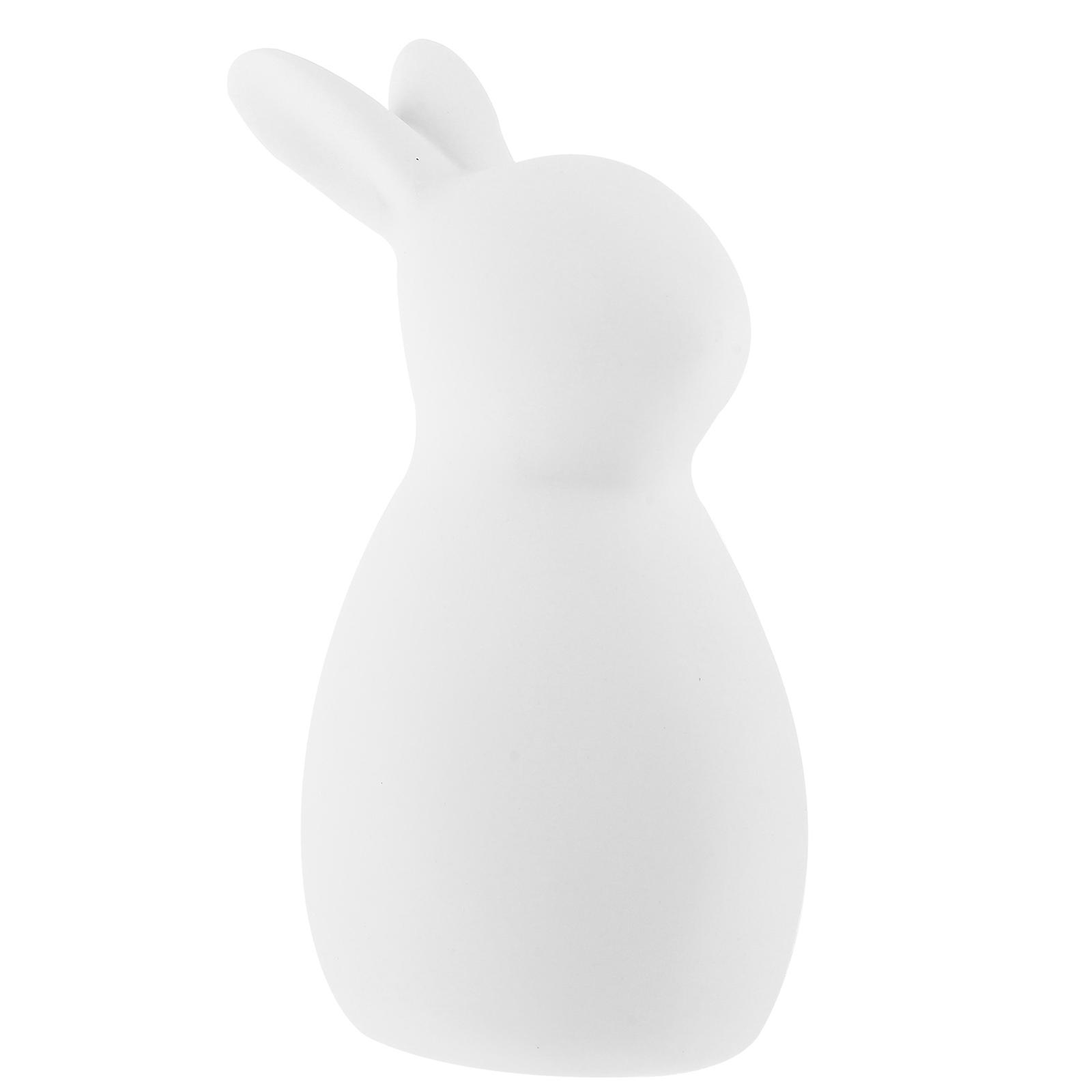 Rabbit Ornament Ceramic Model for Decor 2Pcs Desktop