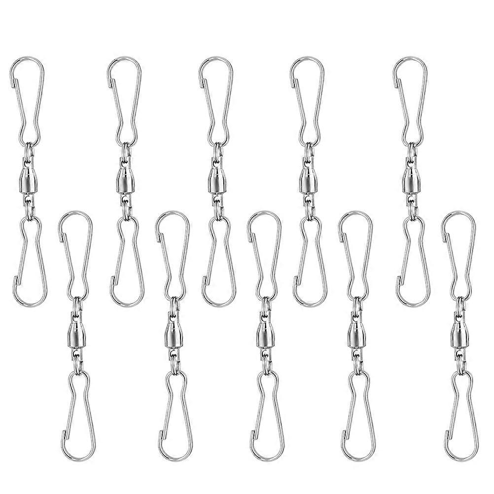 Dual Swivel Hooks Windsock Clips for Hanging Use 20Pcs Silver Steel Set