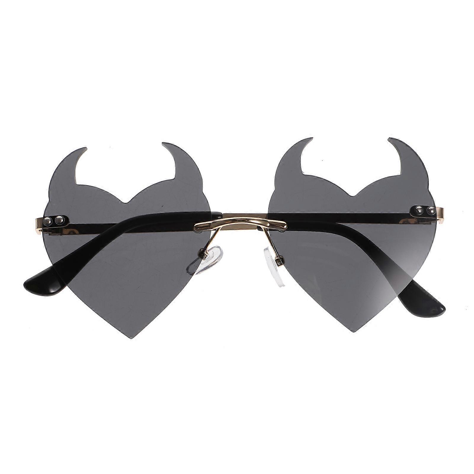 Heart Sunglasses Rimless Glasses for Women 4Pcs Fashion Party Eyewear