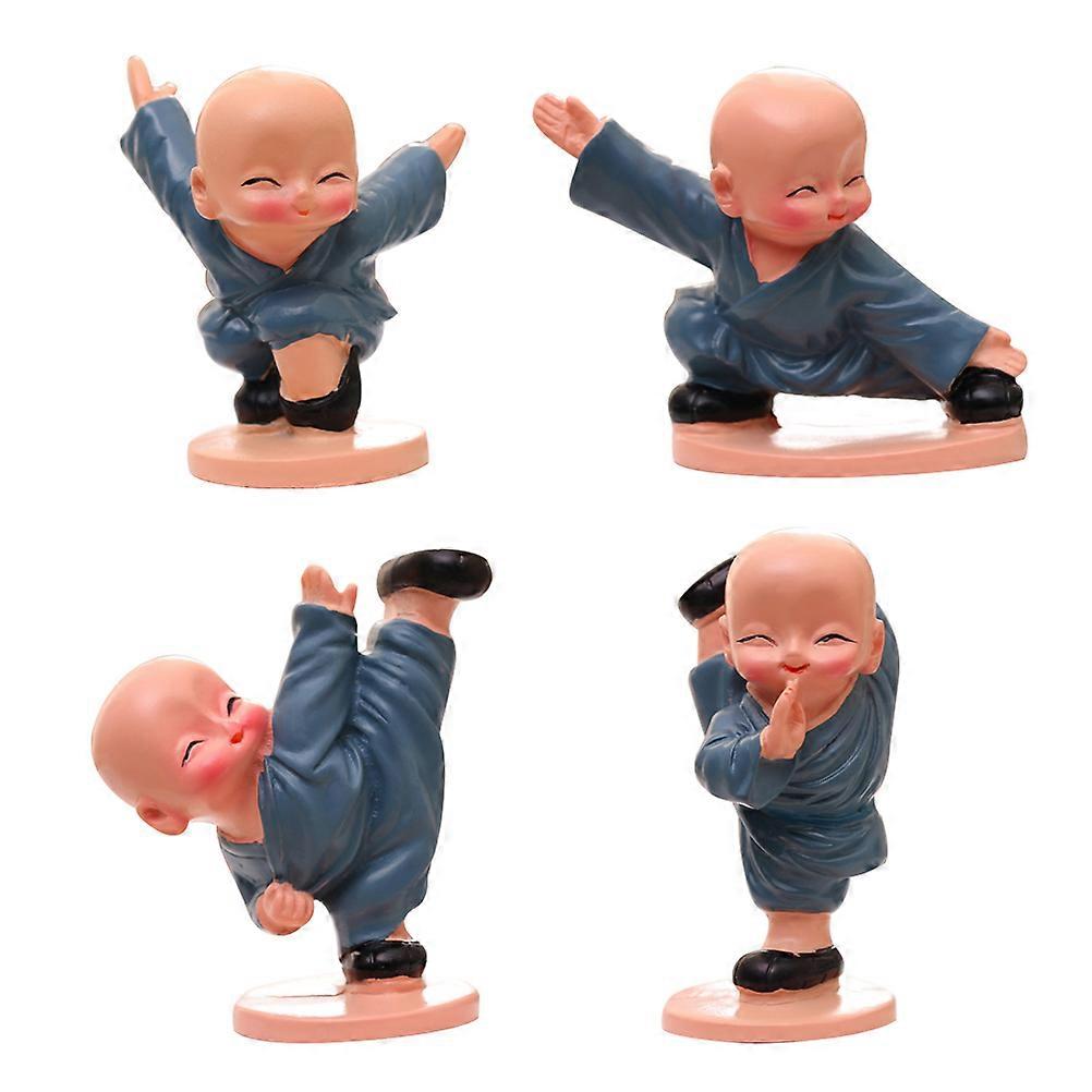 Resin Monk Figurine Set for Party Decoration with 12 Colored Pieces