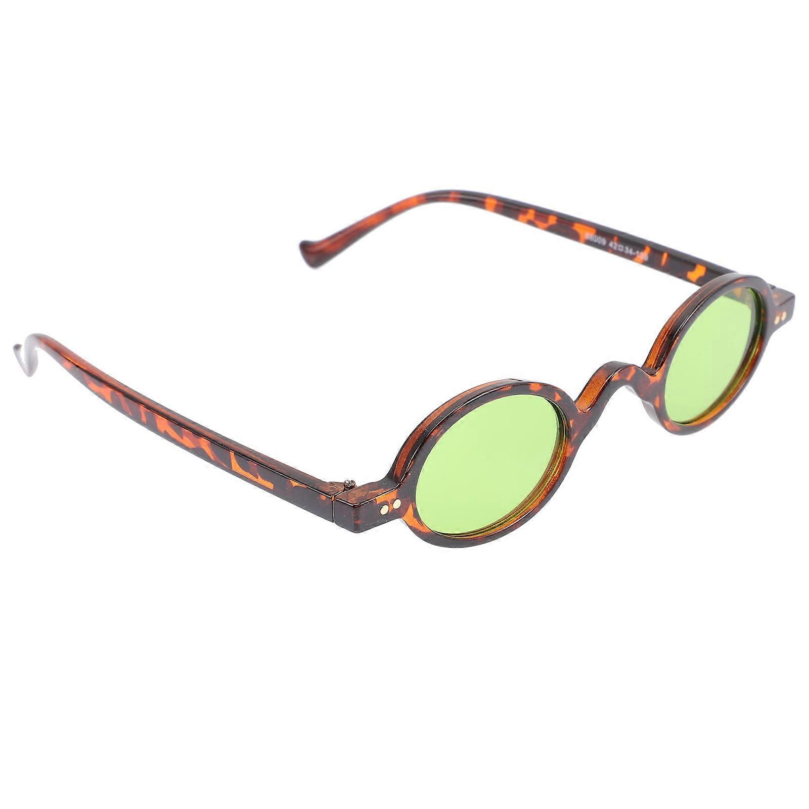 Masquerade Sunglasses Party Decor For Adults 14.5X14Cm Green Round Frame 1Pair