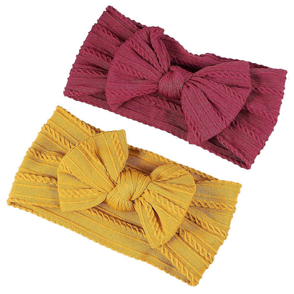 Children's Bathing Headband for Decoration 2Pcs Lovely Fillet Bowknot Elastic