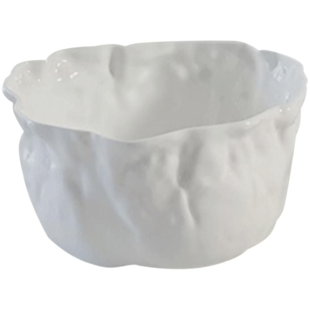 White Tea Cup Ceramic Teaware for Household Use 4Pcs Wrinkle Design