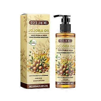 Óleo essencial de jojoba para cuidados com os cabelos, hidratante para cabelos não oleosos, macios e profundos