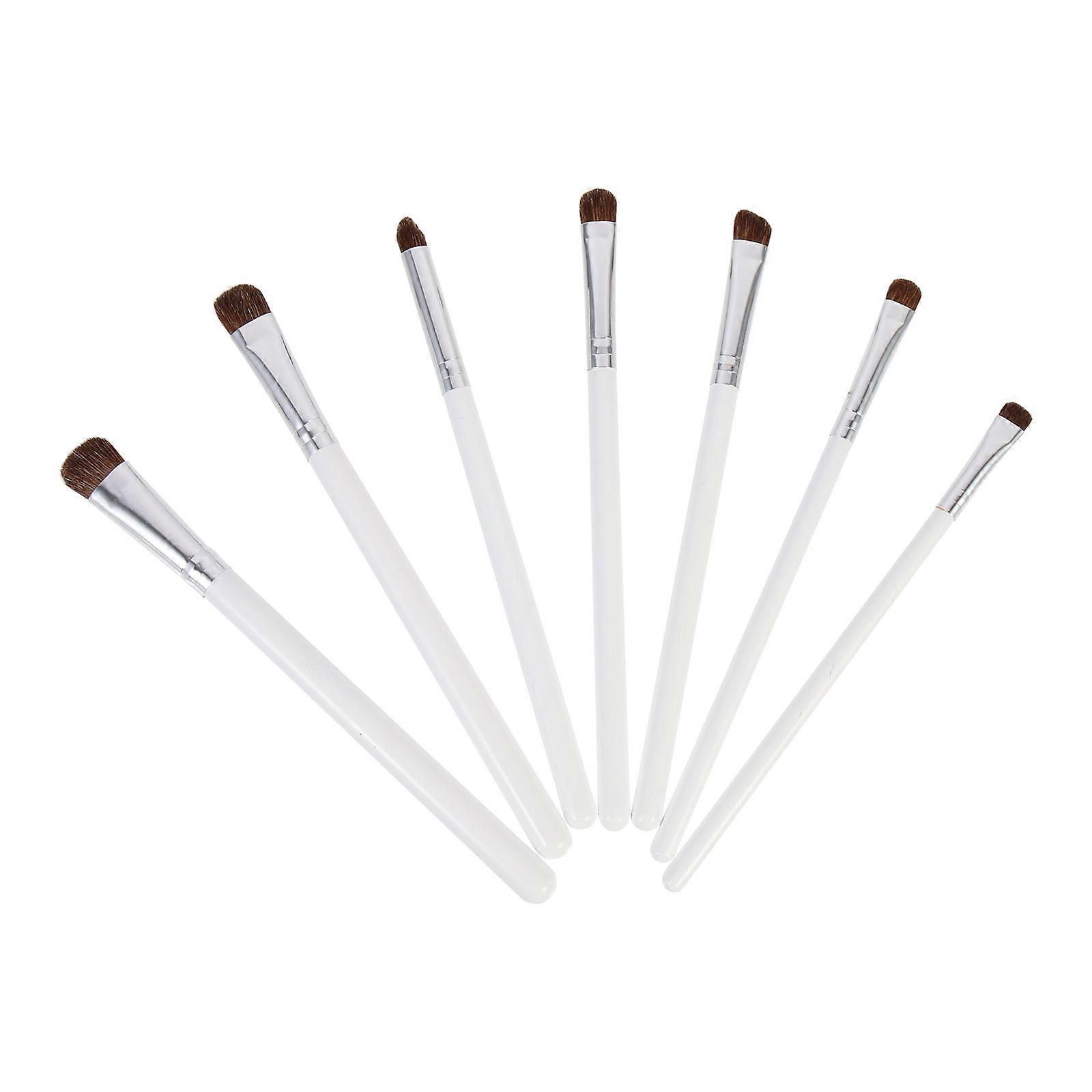 Makeup Eyeshadow Brush Set 7Pcs for Eye Makeup White Cosmetic Tools