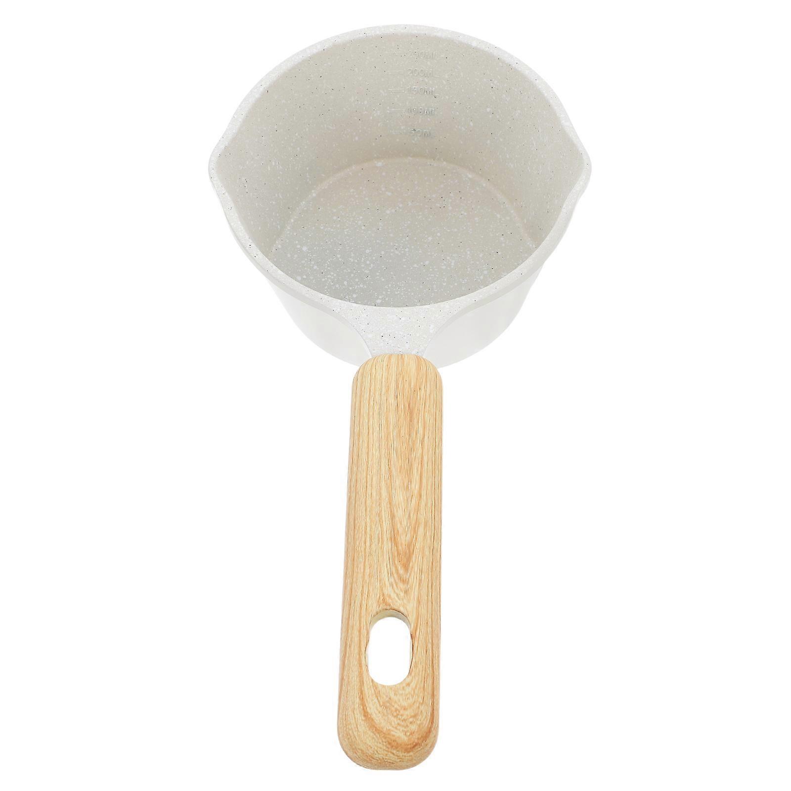 5Pcs White Nonstick Saucepan With Spout Versatile Cooking Pan Perfect For Heating Oil In Home Kitchen