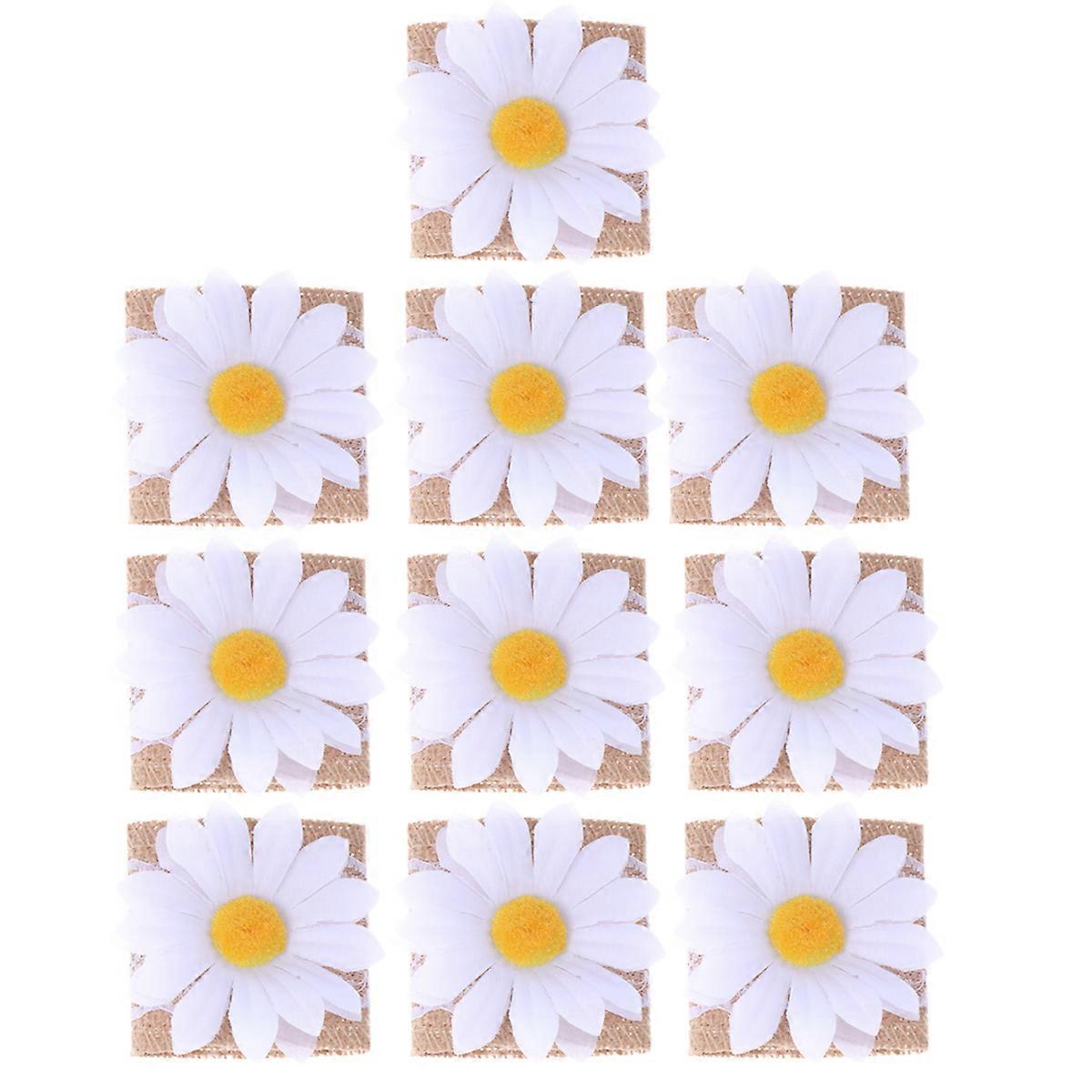 Sunflower Daisy Napkin Ring Linen Holder for Dinner 20Pcs Multi