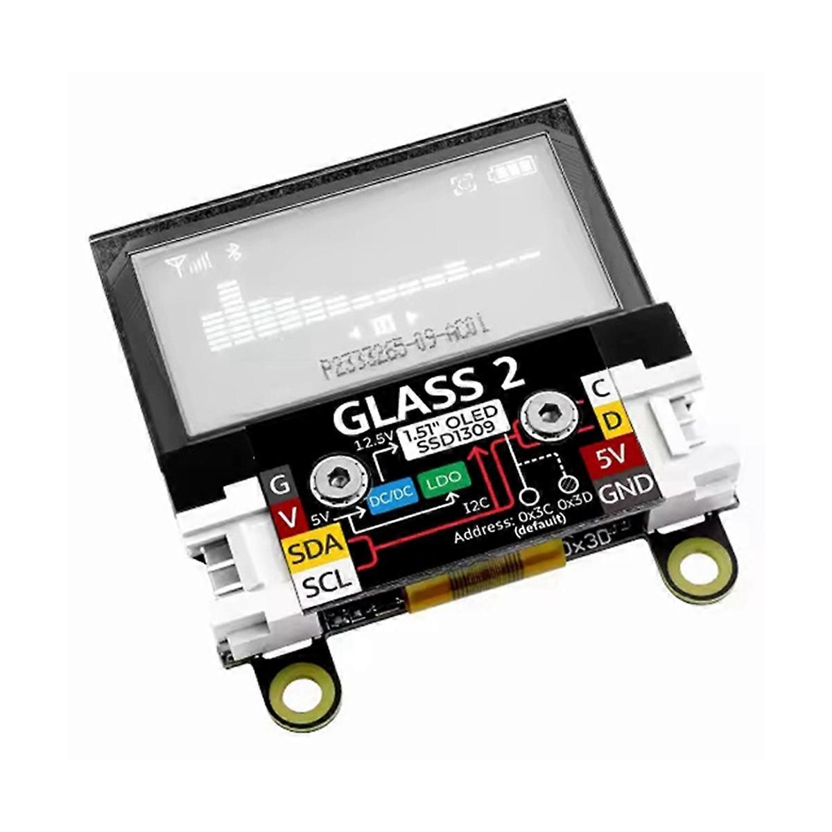 Glass 2 Unit 1.51 Inch Transparent OLED Expansion Screen Unit SSD1309