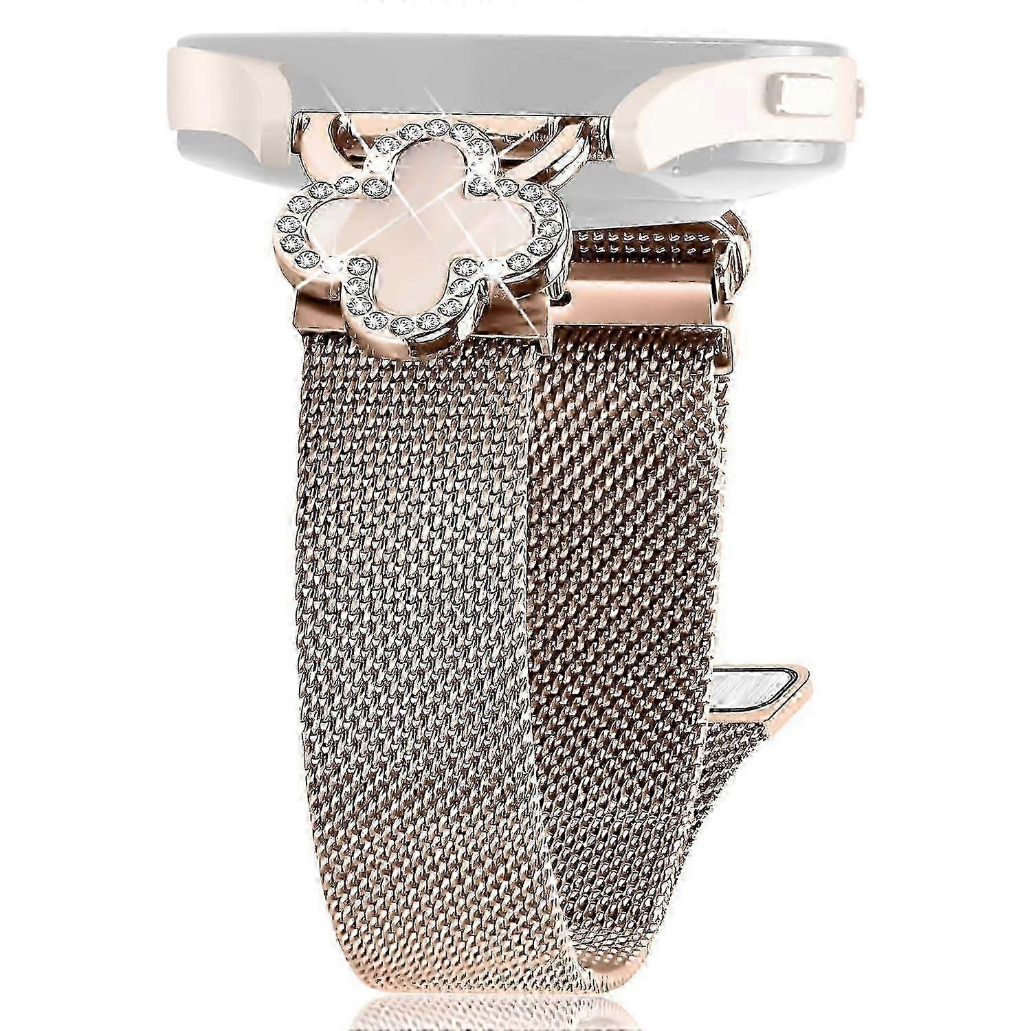 suitable for For Garmin vivoactive 5 GarminActive 5 Milanese Band Electroplated Watch Strap with Clover Connector-YI WU CHUN HUI