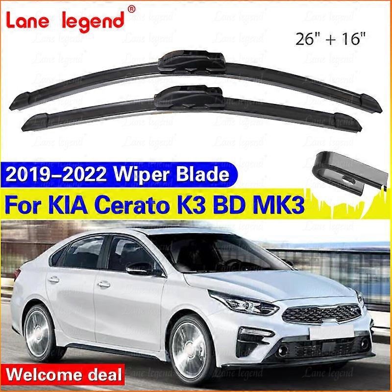 Applies to Car Wipers For Kia Cerato K3 BD MK3 2019 2020 2021 2022 Sedan Front Wiper Blade Rubber Car Windshield Windscreen Car Accessories