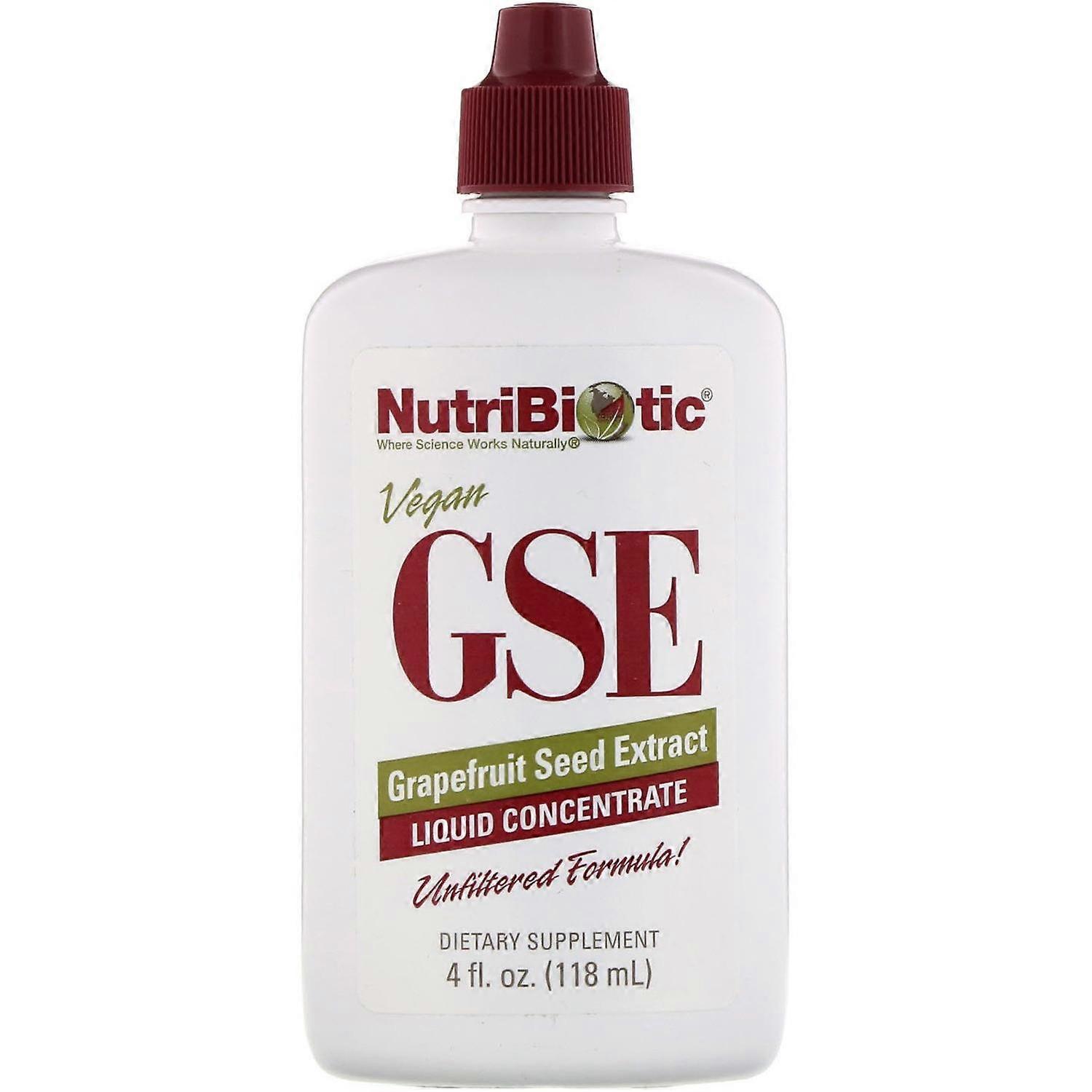 NutriBiotic, Vegan GSE Grapefruit Seed Extract, Liquid Concentrate, 4 fl oz (118