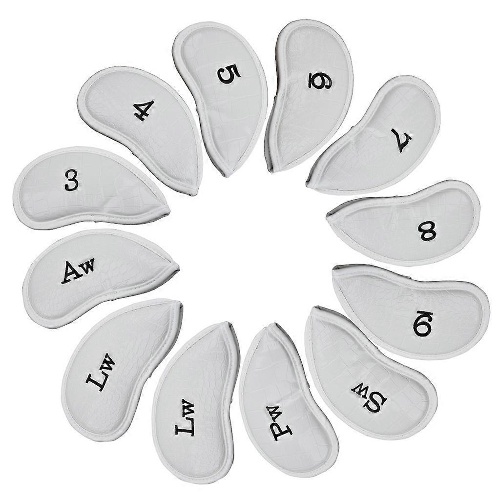 12 Pieces/Set Golf Club Head Covers Replacement Part Protector Sleeve White