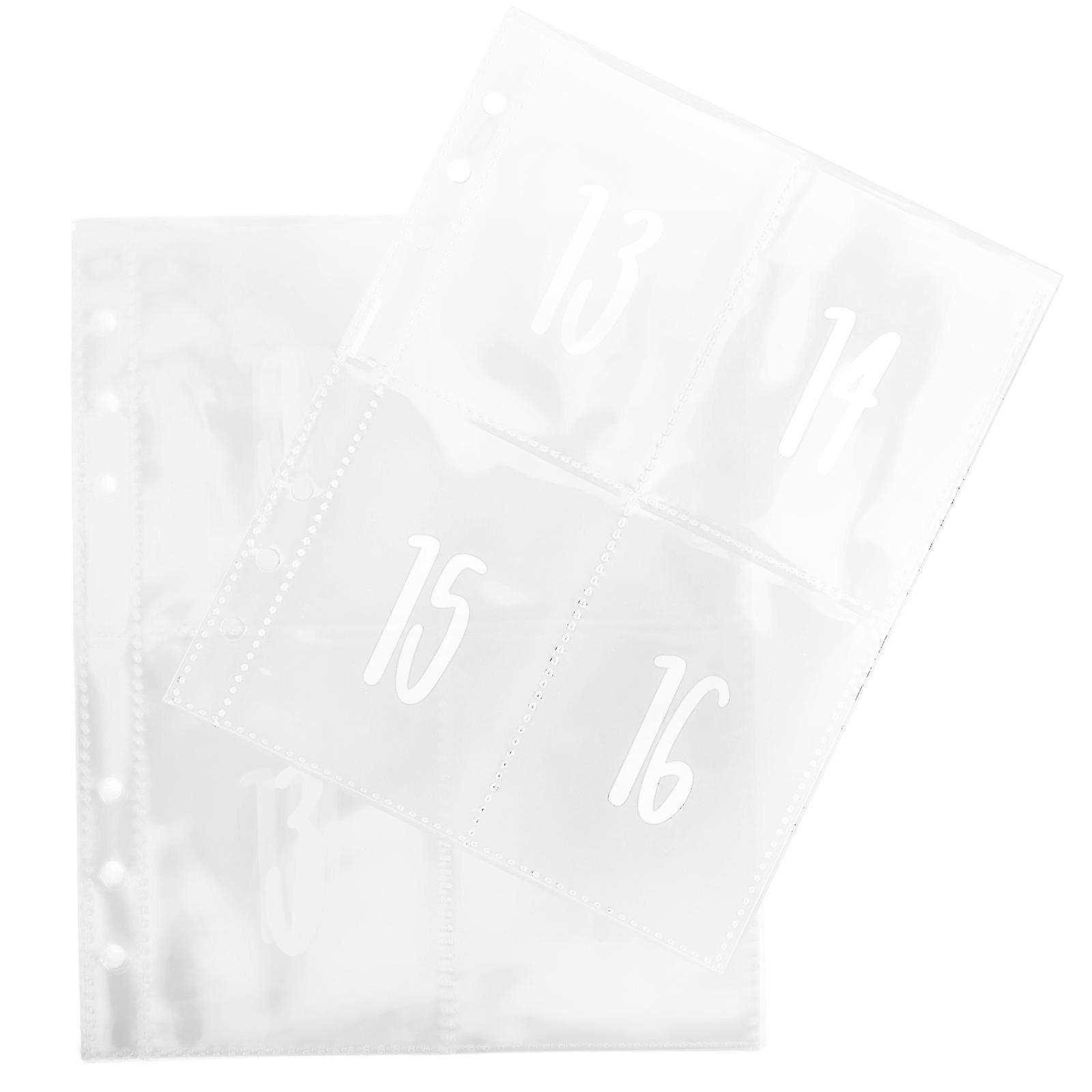 Budget Insert Pocket Binder Accessory for Storage Use 100 Sheets White PVC