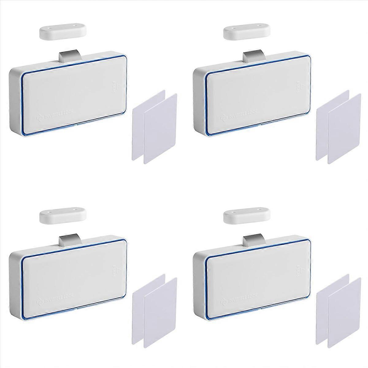 4X Hidden Cabinet Lock, Smart NFC RFID Electronic DIY Child Safety Proofing Lock for Cabinet Drawer